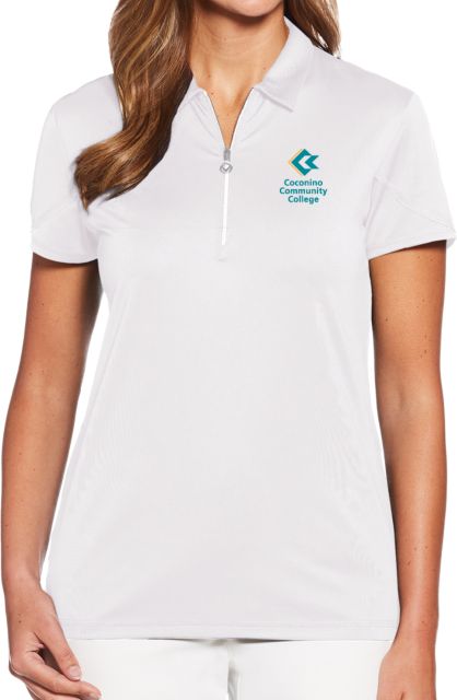 Conconino Callaway Womens Tulip Sleeve Zip Polo Coconino Community College - Primary Mark - ONLINE ONLY
