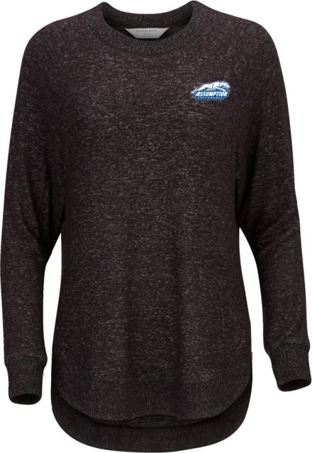 Assumption Boxercraft Womens Heather Cuddle Oversized Crew Assumption University Greyhound Logo - ONLINE ONLY