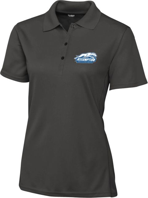 Assumption C&B Womens Dark Clique Ice Pique Polo Assumption University Greyhound Logo - ONLINE ONLY
