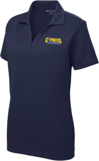 Cypress College Womens Dry Mesh Polo Cypress Chargers Banner Wordmark - ONLINE ONLY
