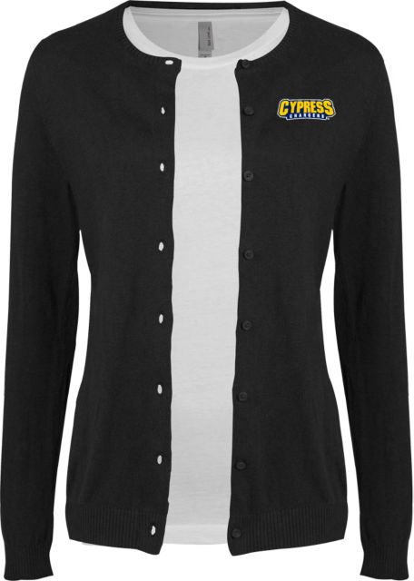 Cypress College Womens Cardigan Sweater  Cypress Chargers Banner Wordmark - ONLINE ONLY