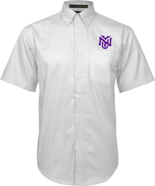 NYU Twill Button Down Short Sleeve NYU Monogram - ONLINE ONLY