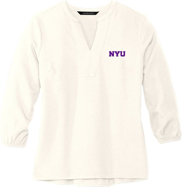 New York Univ Mercer + Mettle Womens 3/4 Sleeve Crepe Blouse Primary Mark - ONLINE ONLY