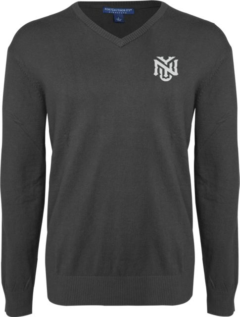 NYU VNeck Sweater Heather NYU Monogram - ONLINE ONLY