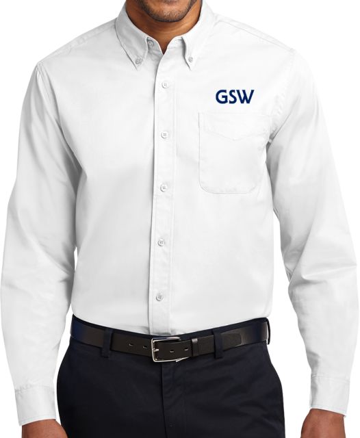 GSW State Twill Button Down Long Sleeve White GSW - ONLINE ONLY