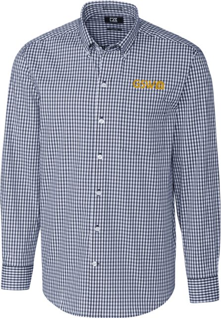 GSW State Cutter and Buck Gingham Long Sleeve Button Down GSW and Badge - ONLINE ONLY