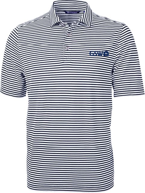 GSW State CandB Virtue Eco Pique Stripe Polo GSW and Badge - ONLINE ONLY