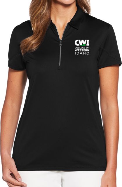 Western Idaho Callaway Womens Tulip Sleeve Zip Polo CWI College of Western Idaho Primary Mark - ONLINE ONLY