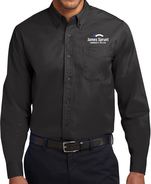 James Sprunt Twill Button Down Long Sleeve Primary Wordmark EMB - ONLINE ONLY