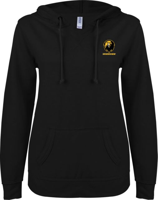 Pfeiffer ENZA Ladies V Notch Raw Edge Fleece Hoodie Pfeiffer Combo Athletics Mark - ONLINE ONLY