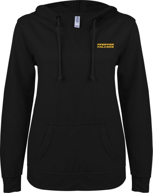 Pfeiffer ENZA Ladies V Notch Raw Edge Fleece Hoodie Pfeiffer Falcons - ONLINE ONLY