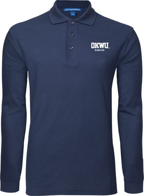 Oklahoma Wesleyan Long Sleeve Polo Logotype - ONLINE ONLY