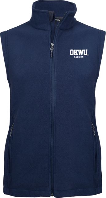 Oklahoma Wesleyan Fleece Full Zip Vest Logotype - ONLINE ONLY