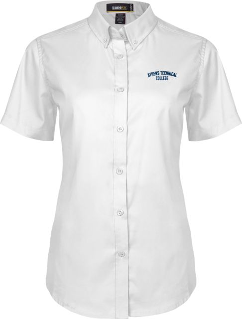 Athens Technical Womens Twill Button Up Short Sleeve Athens Technical College EMB - ONLINE ONLY