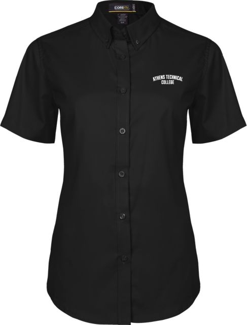 Athens Technical Womens Twill Button Up Short Sleeve Athens Technical College EMB - ONLINE ONLY