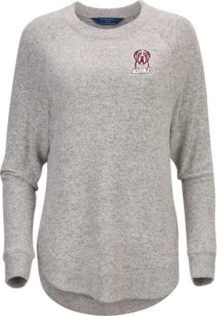 Aquinas College Boxercraft Womens Oxford Heather Cuddle Oversized Crew Athletic Aquinas Mascot - ONLINE ONLY