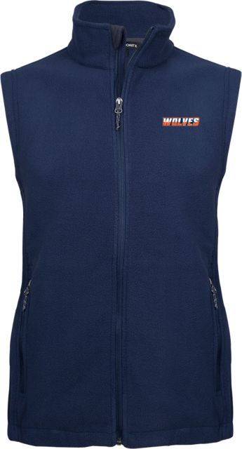 Western Connecticut Fleece Full Zip Vest Athletic Wordmark - ONLINE ONLY