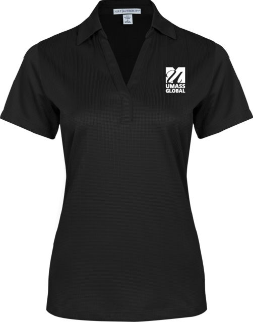 UMass Global Womens Performance Fine Jacquard Polo  UMass Global Primary Logo Stacked - ONLINE ONLY