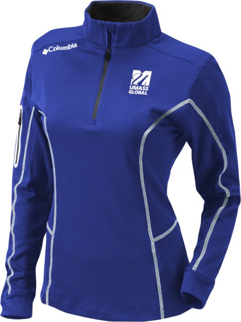 UMass Global Columbia Womens Omni Wick Shotgun 1/4 Zip  UMass Global Primary Logo Stacked - ONLINE ONLY