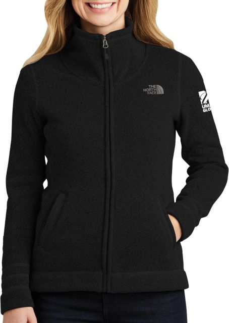 UMass Global The North Face Womens Heather Fleece Jacket  UMass Global Primary Logo Stacked - ONLINE ONLY