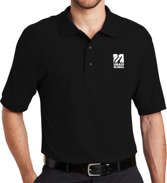 UMass Global Silk Touch Polo  UMass Global Primary Logo Stacked - ONLINE ONLY