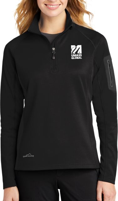 UMass Global Eddie Bauer Womens 1/2 Zip Performance Fleece  UMass Global Primary Logo Stacked - ONLINE ONLY