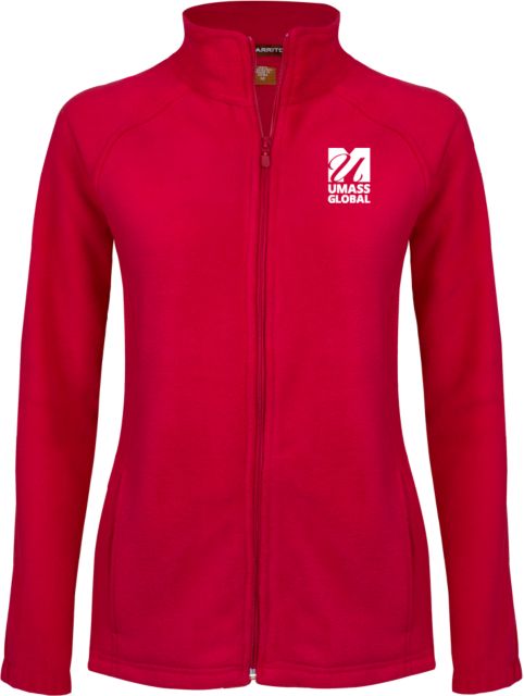 UMass Global Womens Fleece Full Zip Jacket  UMass Global Primary Logo Stacked - ONLINE ONLY