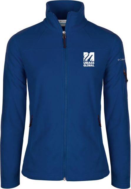 UMass Global Columbia Womens Full Zip Fleece Jacket  UMass Global Primary Logo Stacked - ONLINE ONLY
