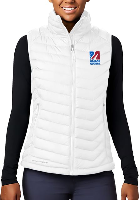 UMass Global Columbia Powder Lite Womens Vest  UMass Global Primary Logo Stacked - ONLINE ONLY