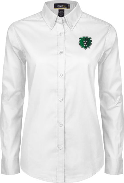 Wisconsin Parkside Womens Twill Button Down Long Sleeve  Athletic Bear Head - ONLINE ONLY