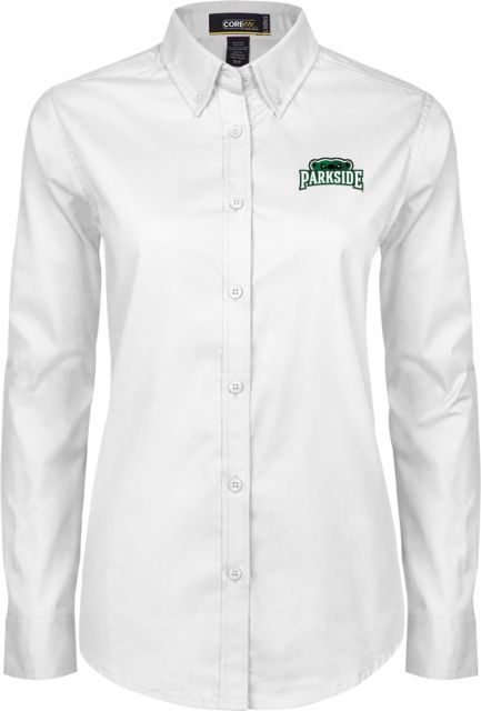 Wisconsin Parkside Womens Twill Button Down Long Sleeve  Parkside w Half Bear - ONLINE ONLY