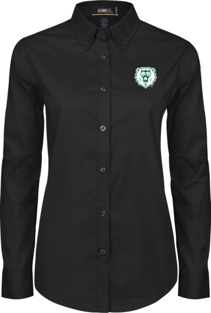 Wisconsin Parkside Womens Twill Button Down Long Sleeve  Athletic Bear Head - ONLINE ONLY