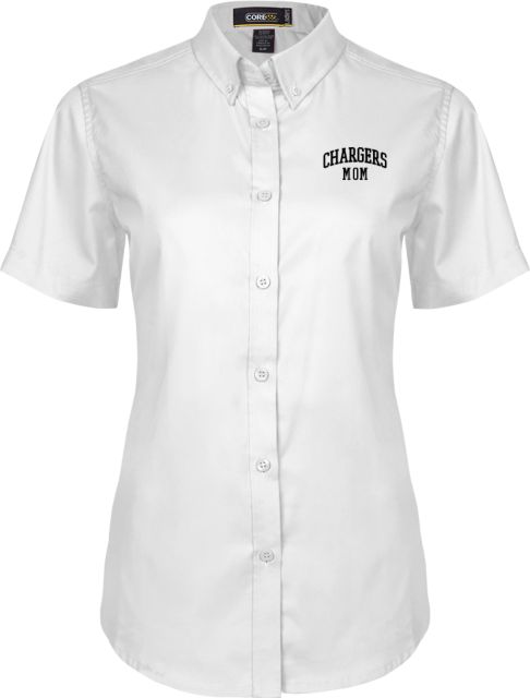 Dominican Womens Twill Button Up Short Sleeve Chargers MOM - ONLINE ONLY