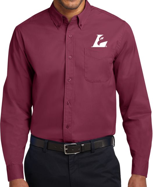 Wisconsin La Crosse Twill Button Down Long Sleeve Eagle L EMB - ONLINE ONLY