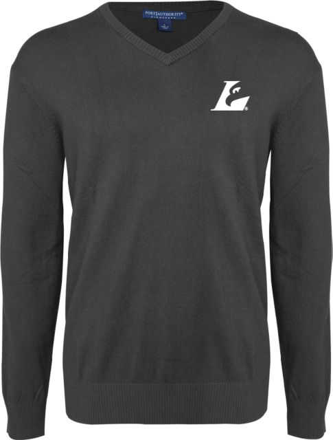 Wisconsin La Crosse Classic Mens V Neck Heather Sweater Eagle L EMB - ONLINE ONLY