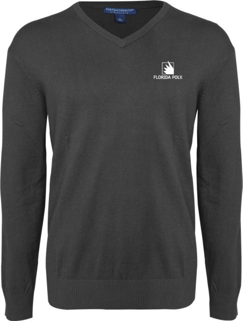 Florida Poly Univ Classic Mens V Neck Heather Sweater Florida Poly - 1 Color - ONLINE ONLY