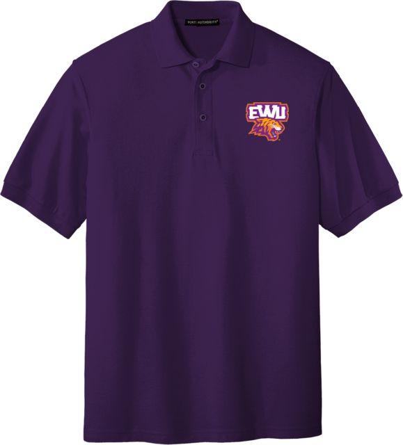 Edward Waters Purple Easycare Pique Polo EWU Tiger Head - ONLINE ONLY