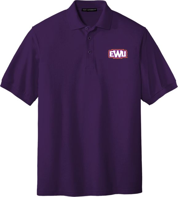 Edward Waters Purple Easycare Pique Polo EWU Shield - ONLINE ONLY
