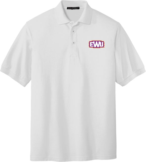 Edward Waters White Easycare Pique Polo EWU Shield - ONLINE ONLY