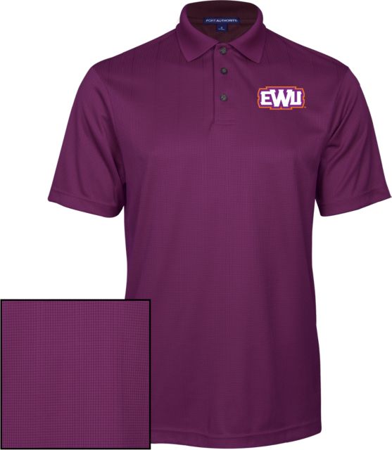 Edward Waters Purple Performance Fine Jacquard Polo EWU Shield - ONLINE ONLY