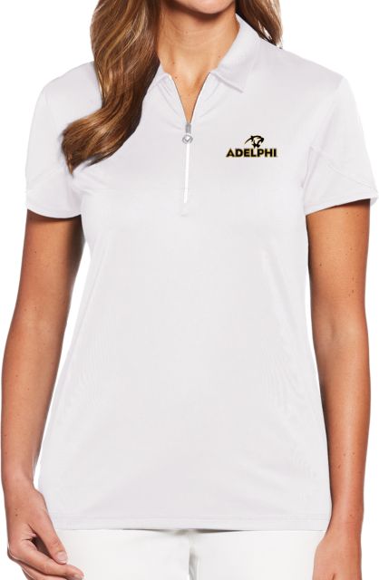 Adelphi Callaway Womens Tulip Sleeve Zip Polo Adelphi with Panther Head - ONLINE ONLY