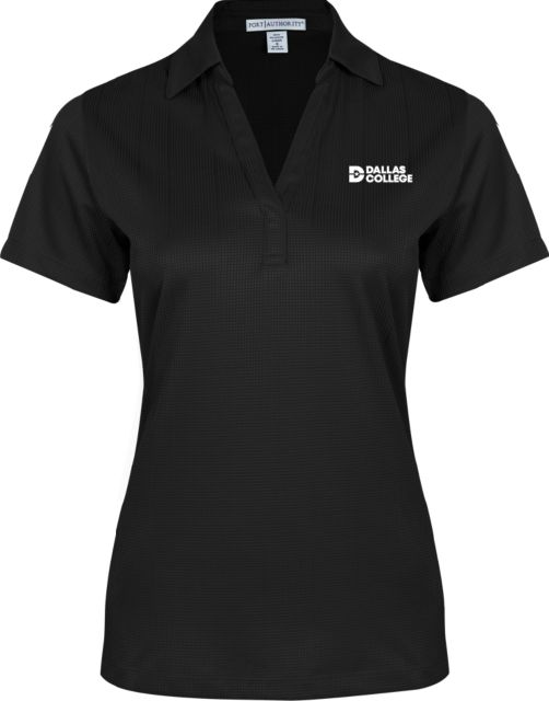 Dallas College Womens Performance Fine Jacquard Polo Primary Mark - ONLINE ONLY