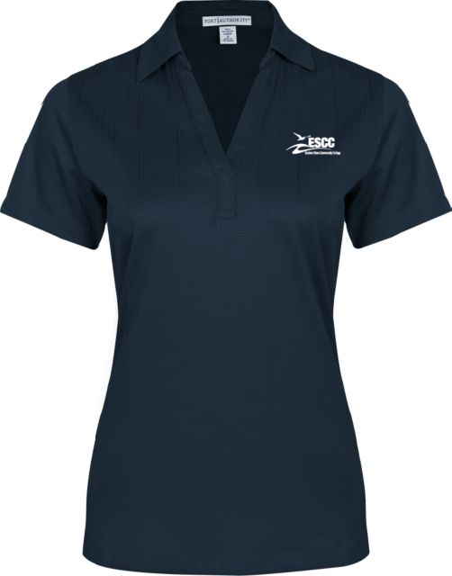 ESCC Ladies Black Performance Fine Jacquard Polo ESCC Emb. - ONLINE ONLY