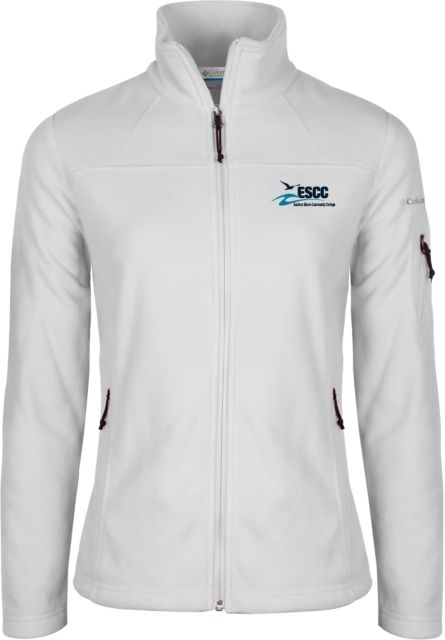 ESCC Columbia Ladies Full Zip White Fleece Jacket ESCC Emb. - ONLINE ONLY