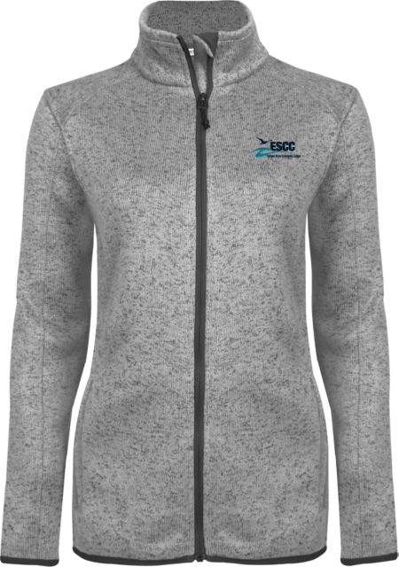 ESCC Grey Heather Ladies Fleece Jacket ESCC Emb. - ONLINE ONLY