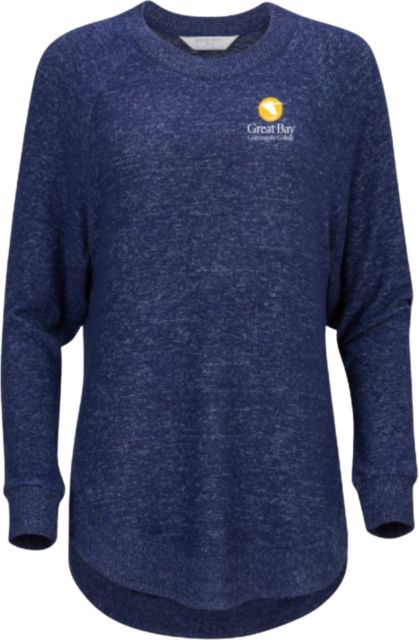 Great Bay CC Boxercraft Womens Heather Cuddle Oversized Crew Great Bay Community College Wordmark - ONLINE ONLY