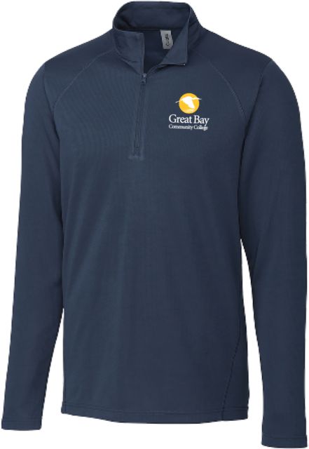 Great Bay CC C&B Dark Clique Ice Pique Half Zip Great Bay Community College Wordmark - ONLINE ONLY