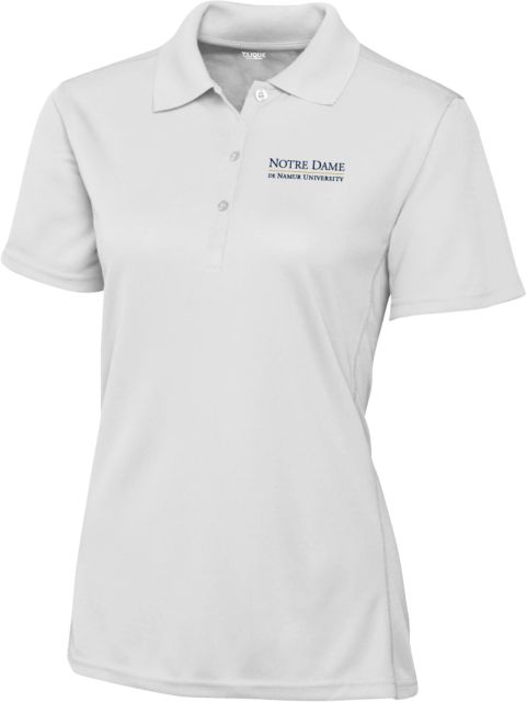 Notre Dame De Namur C&B Womens Clique Ice Pique Polo Notre Dame De Namur University Wordmark - ONLINE ONLY
