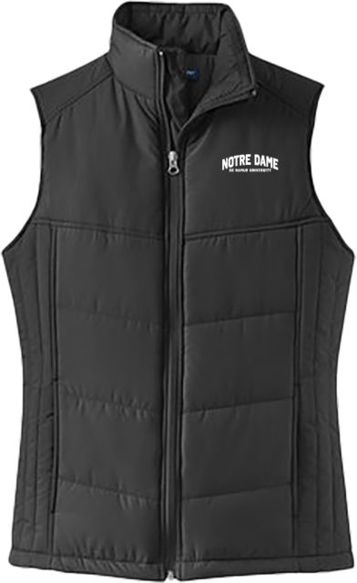 Notre Dame De Namur Womens Puffer Vest Arched Notre Dame De Namur University - ONLINE ONLY