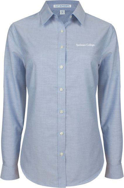 Spelman College Womens  Oxford Button Down  Spelman College Institutional Wordmark - ONLINE ONLY